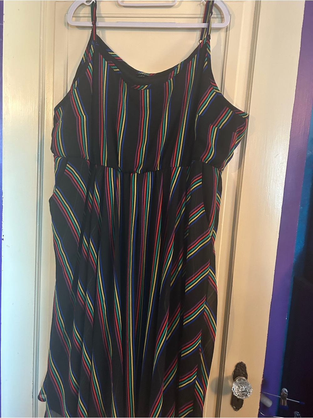 torrid Midi Chiffon Pleated Dress Black Rainbow
